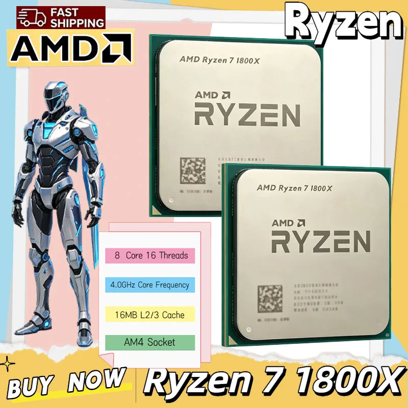 Amd Cpu Ryzen 7 - Procesador AMD Ryzen 7 1800X, 3.60GHz--4.0GHz,