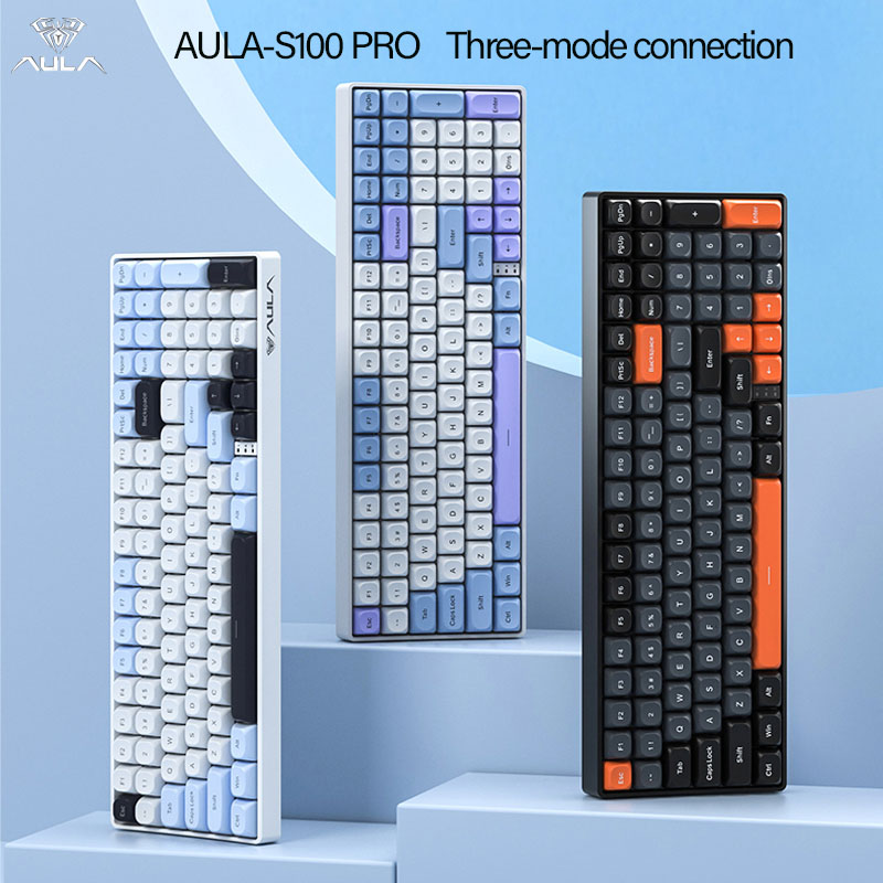 Gaming Keyboard Hot Swappable - Teclado Mecánico Inalámbrico AULA S100Pro, Conexión