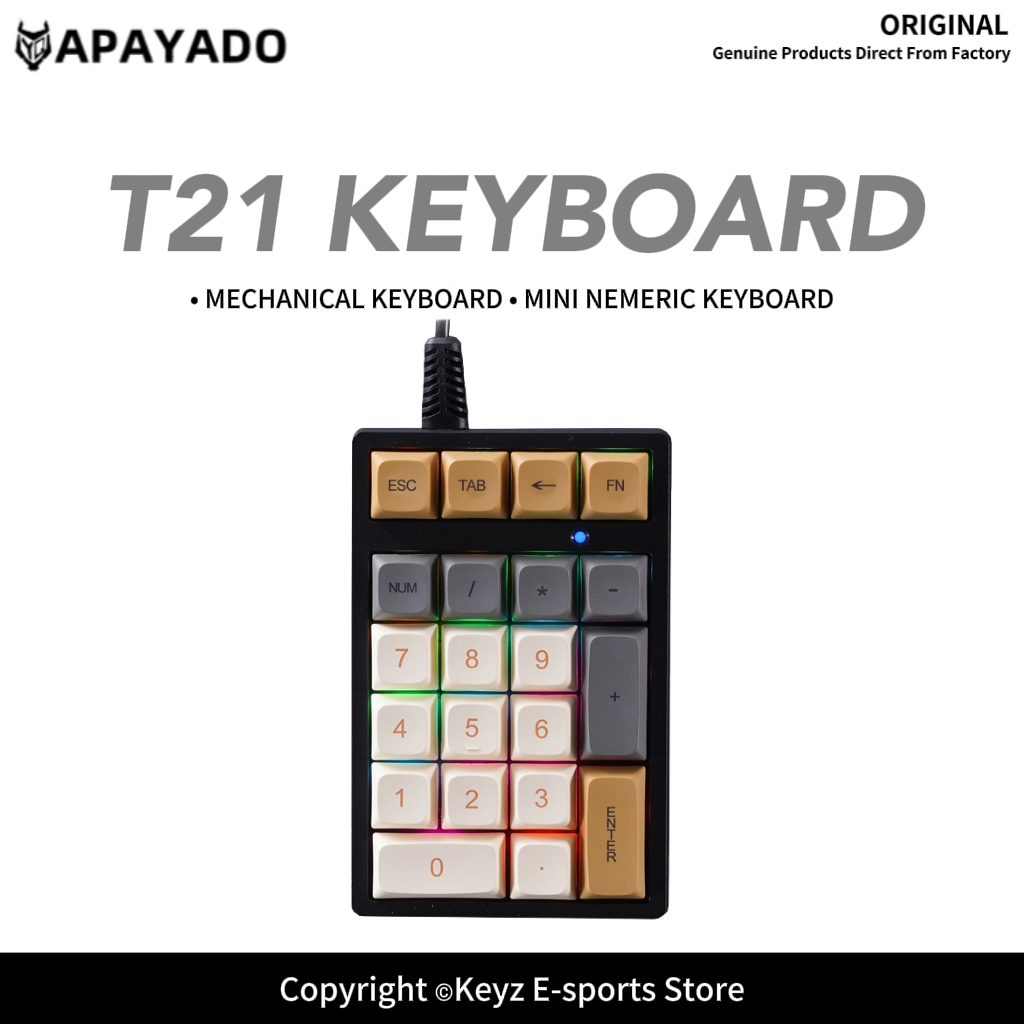 Teclado Numérico Mini T21 con  - Keyboard Gaming Blue Switch reseña y precio